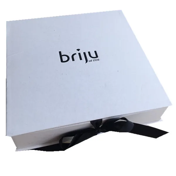 custom luxury jewelry packing magnet gift box with ribbon tie