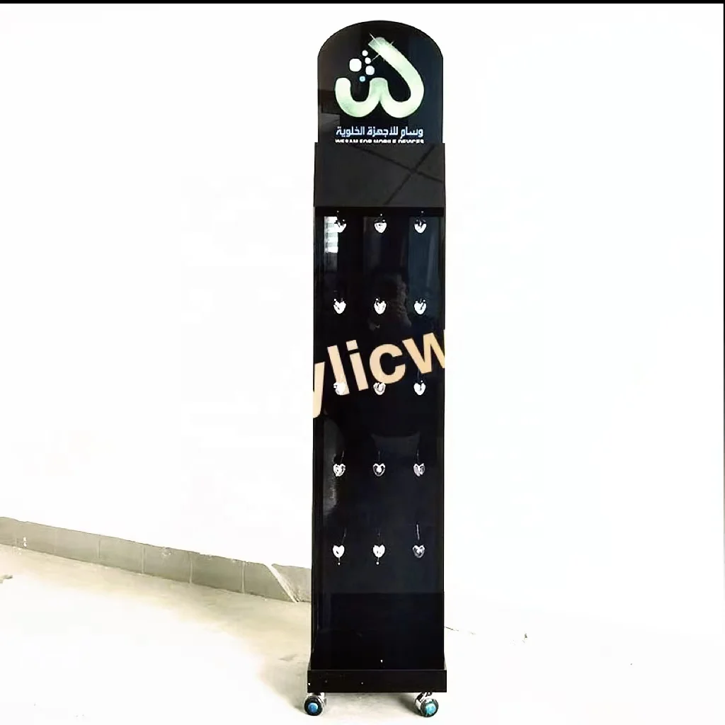 Customized cell phone accessory floor display rack/display stand for hanging phone accessories/USB cable floor display shelf