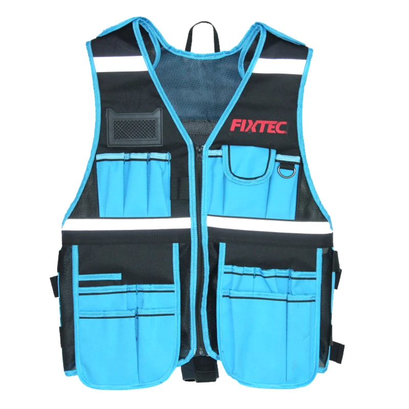 FIXTEC Wholesale China Manufacturer Construction Safty Jackets Safety Vest Reflective Engineer Pocket Tool Vest