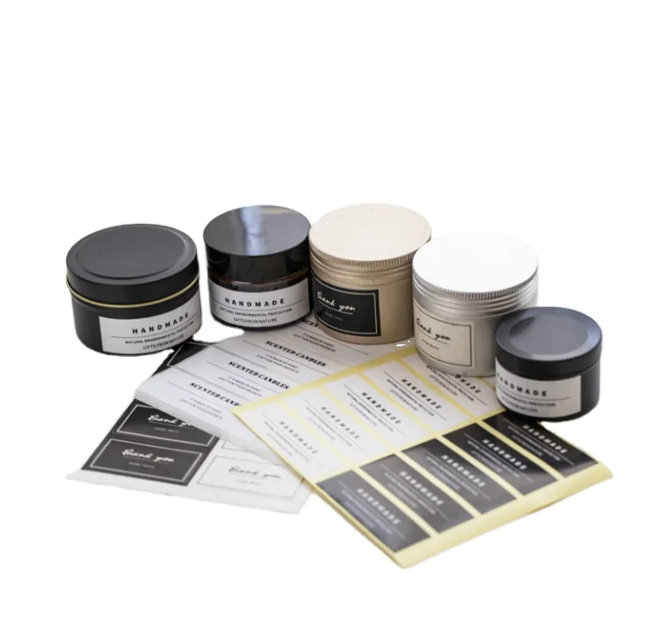 Self-adhesive Customized Logo Vinyl Label Packaging bottle Sticker Printing Sticker Rose Gold Foil Candle Jar Labels