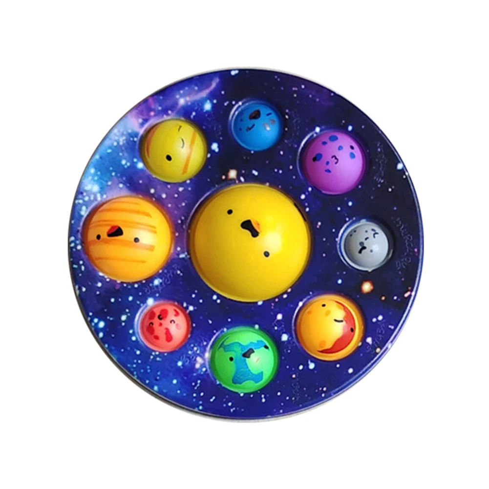 New Colorful 8 Planets Popit Fidget Toys Stress Relief Colorful Plastic Pressure Relieving Toys New Simple Fidget Toys
