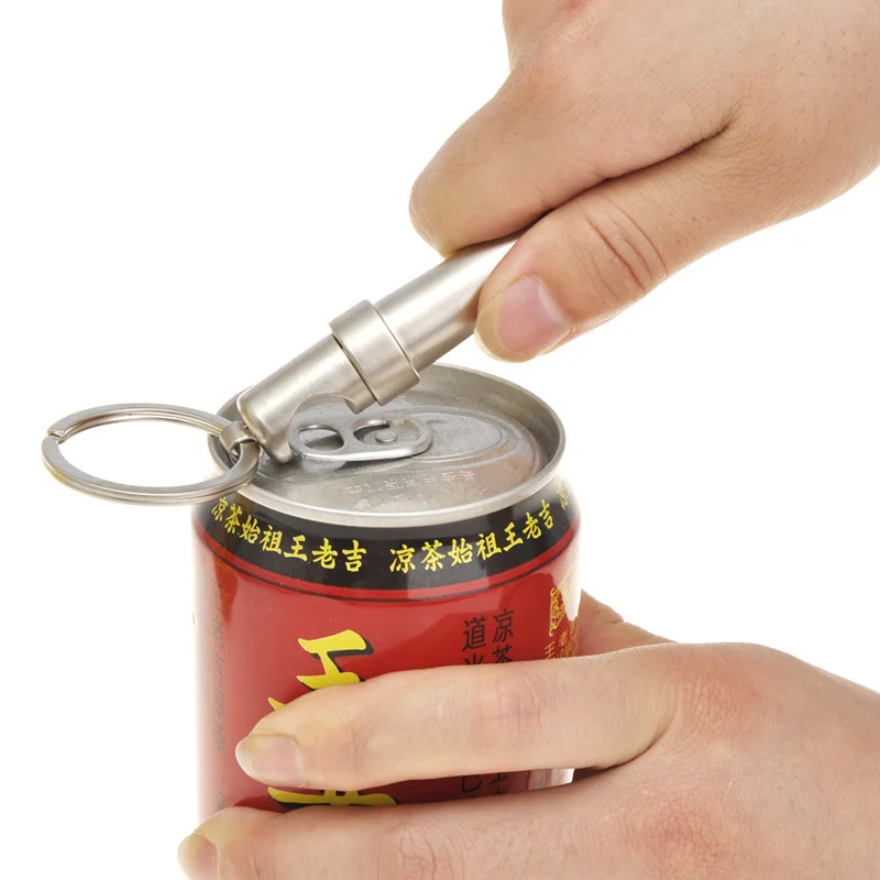 Portable Creative Zinc Alloy Bottle Opener Keychain 3In1 Outdoor Wine Beer Can Opener Wood Corkscrew Kitchen Tools