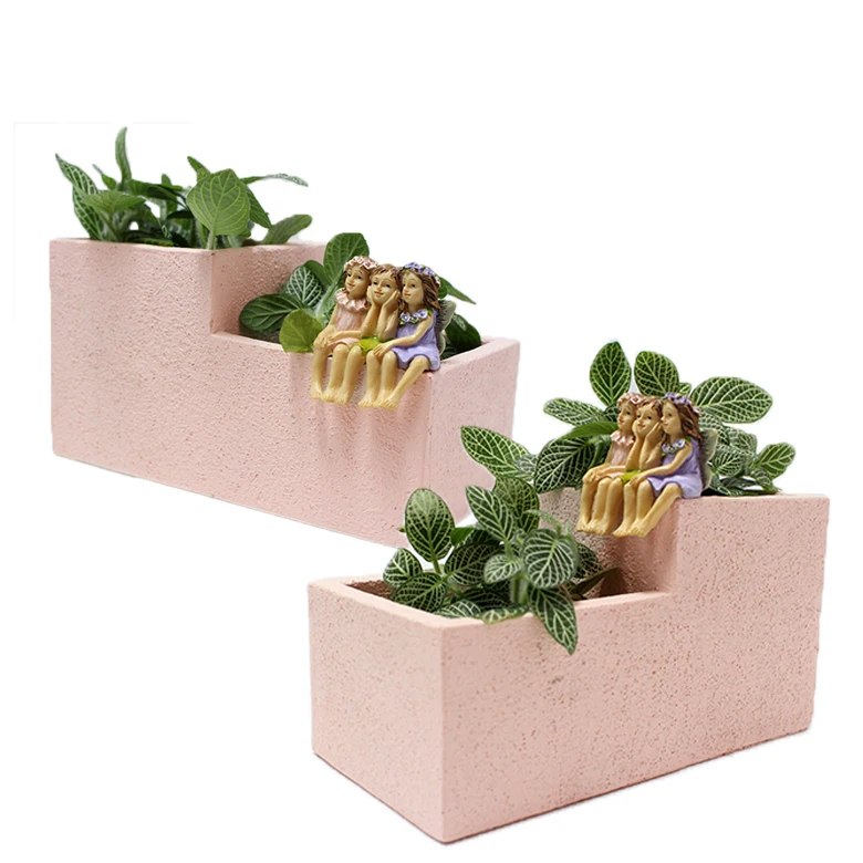 In stock Pink Girl removable Fairy Flower Pot and multi-functional pen pencil holder for desk decor Garden Accessories