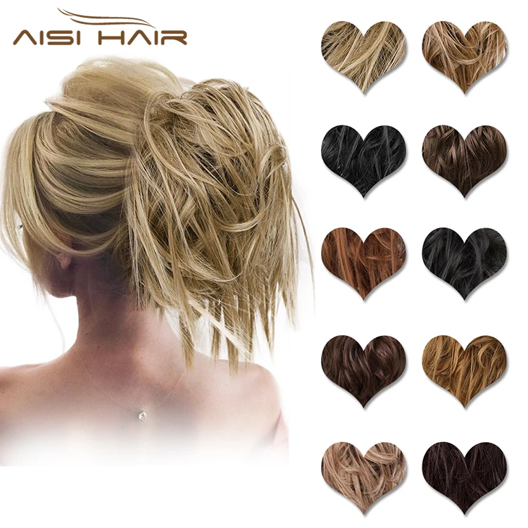 Aisi Hair смешанный коричневый блонд шиньон кудрявый пучок эластичная лента резинка для конского хвоста удлинитель волос