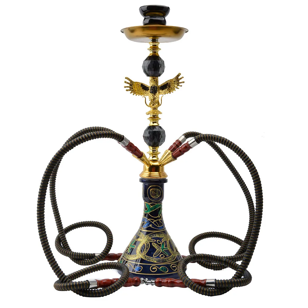 Оптовая продажа индивидуальный логотип средний арабский кальян в форме золотого орла четыре трубы кальяна