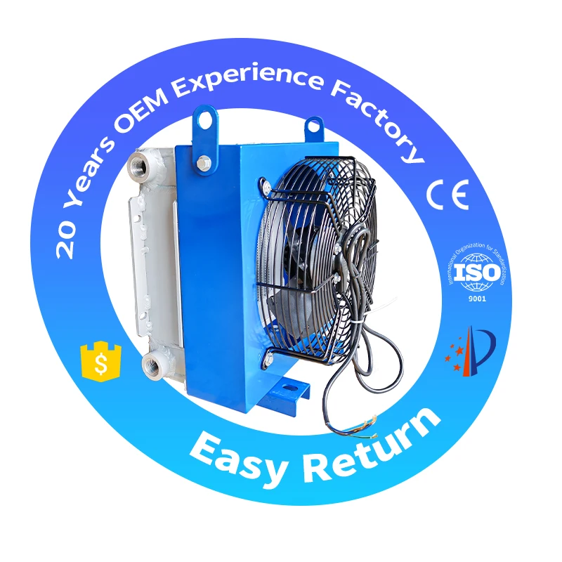 Professional Mechanical Accessories hydraulic Oil Cooler With Fan Heat Exchanger Aluminum build