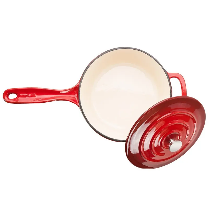 Bright Houseware 11pcs Wholesale Cookware With Cheap Price Low MOQ Home Kitchen Custom Pot Red Enamel Cast Iron Cookware Sets