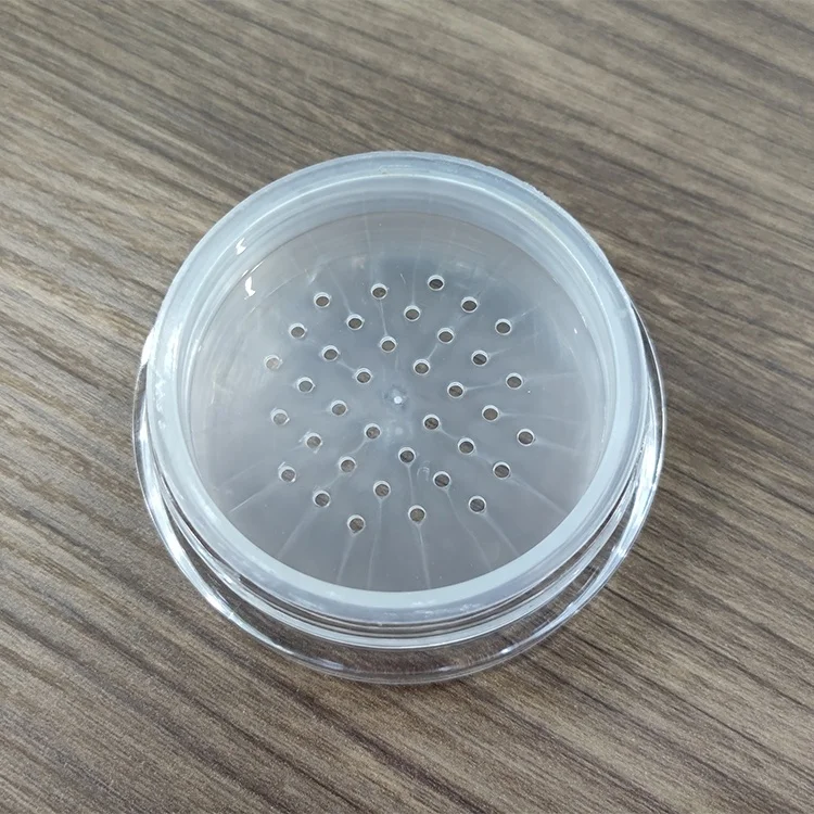 Loose powder jar 30g custom logo cosmetic jar with sifter empty loose powder container plastic makeup packaging mirror