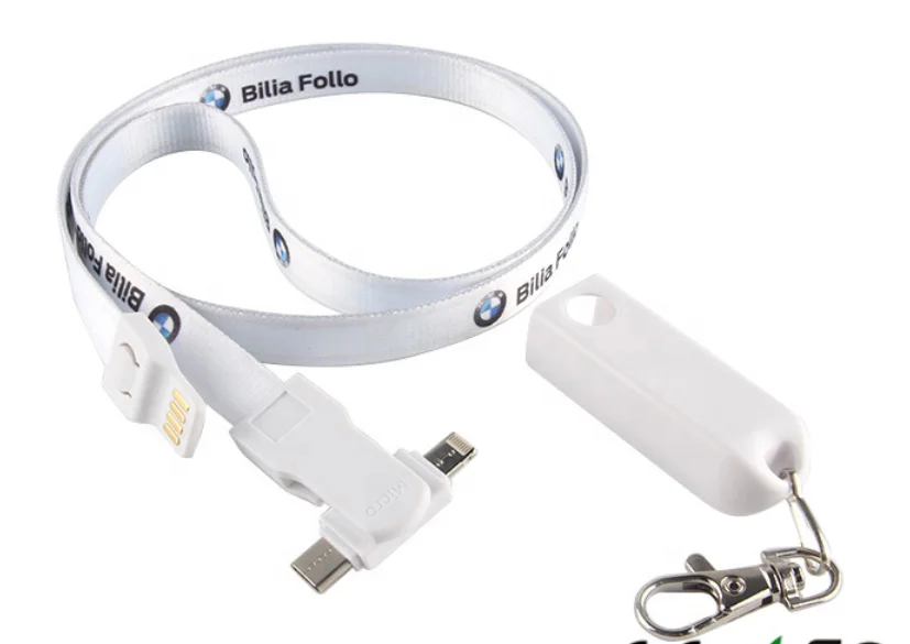Vnew multifunction Fabric lanyard usb2.0 cable 3 in 1 with 8pin Type C Micro for mobile phone as a promotional gift