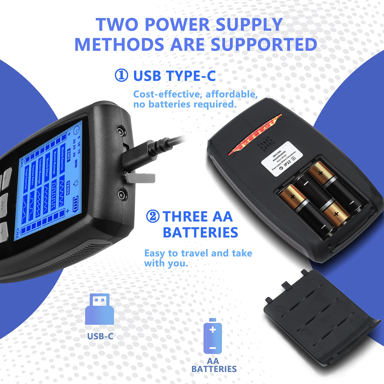 Рекламные цифровые инструменты многофункциональные с электродными подушечками аппарат для терапии Empi Tens