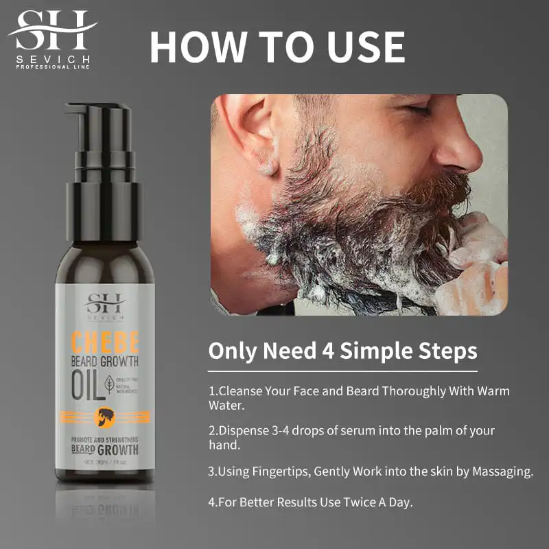 30ml Hair Beard Fast Growth Serum Men Beard Nourishing Essential Oils Follicles Promote Nutrients Mustache  Care