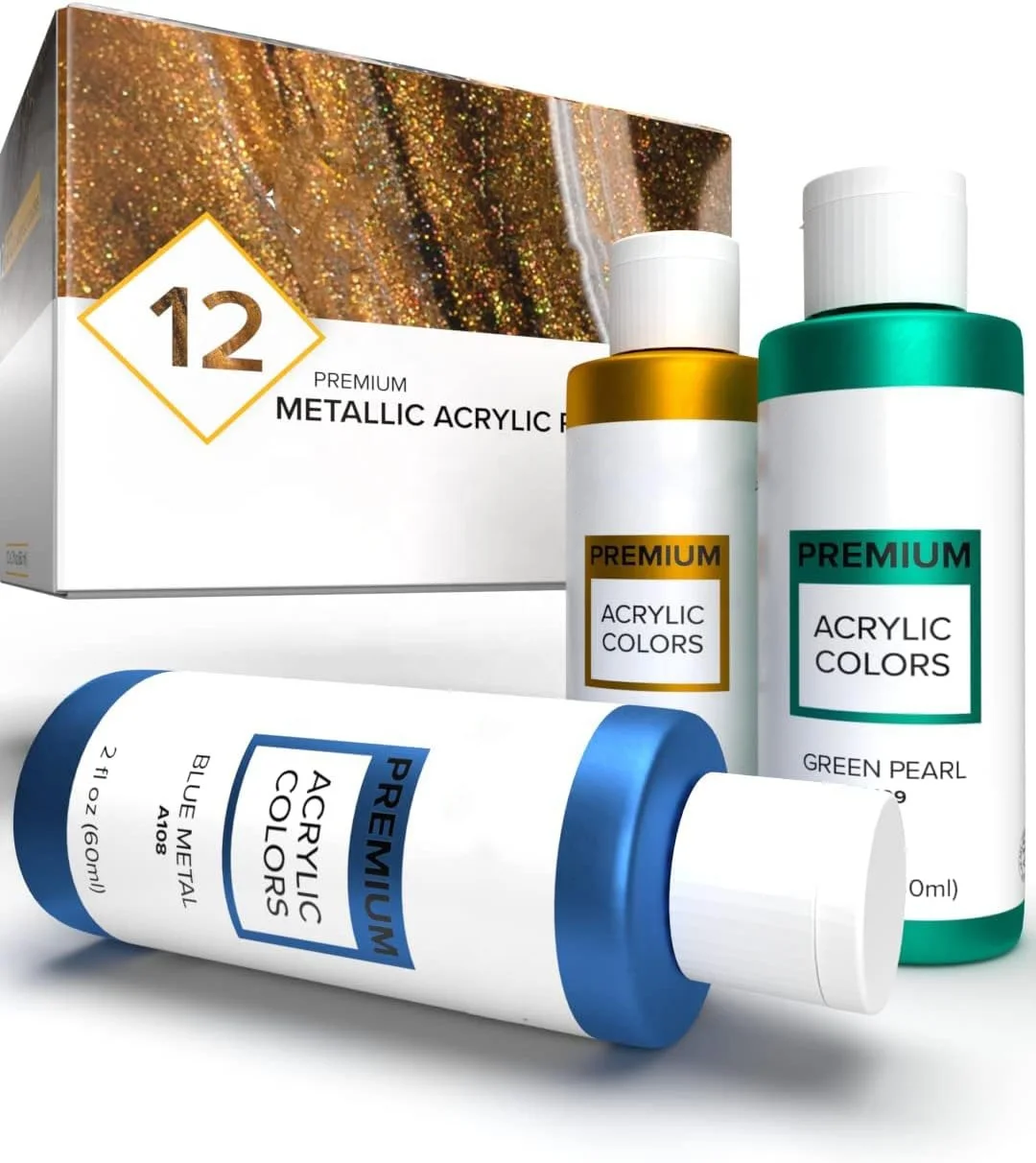 12 colors acrylic pouring painting acrylic paint metallic classic gold professional paints acrylic