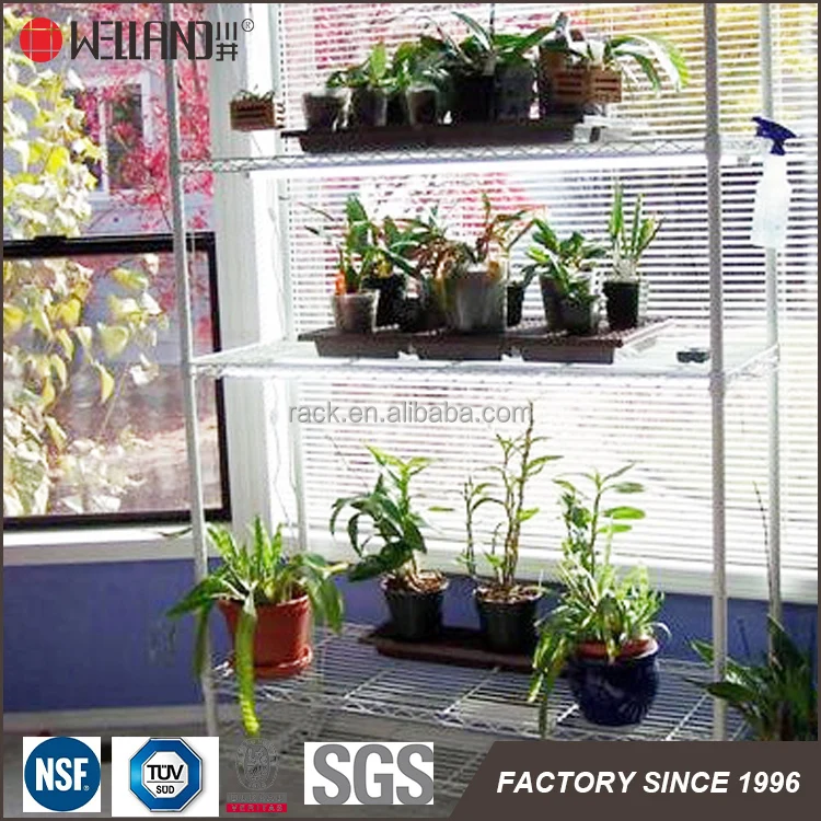 Adjustable Garden Greenhouses Metal Planter Shelf For Green House Rack Customers