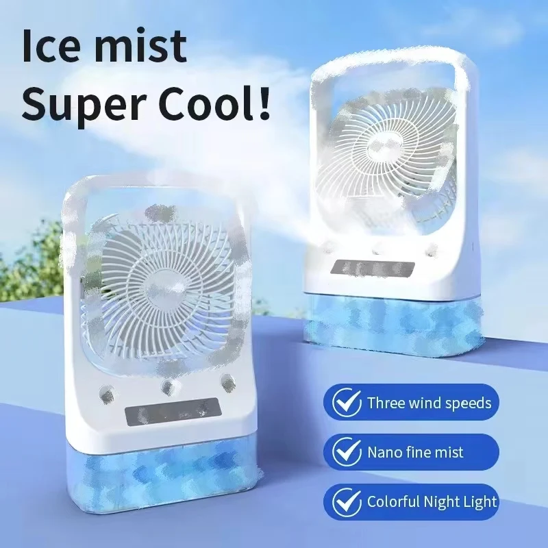 New Household Table Cooling Fan Usb Rechargeable Head Adjustable Water Cooled Air Conditioning Tank Low Noise Air Cooler Fans