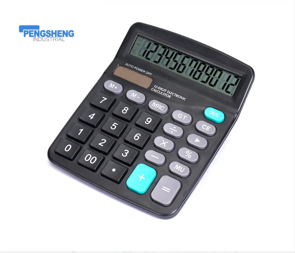 Solar Calculator 12-digit Display Dual Power supply Calculator for Financial Accounting Office use