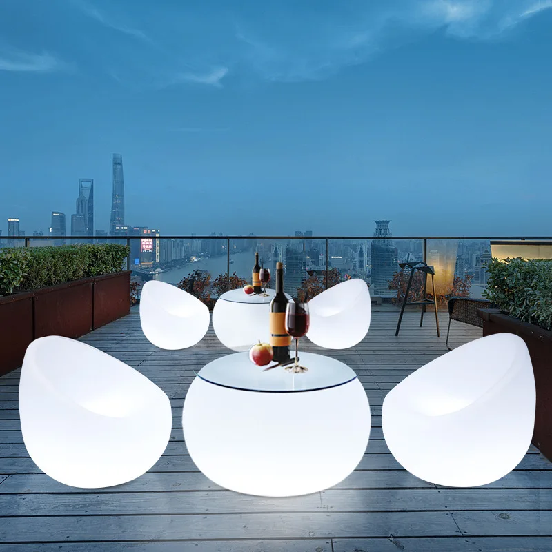 Lumind Outdoor Lighting luminous furniture waterproof stools Apple stools outdoor bar chairs bar decor landscape lamps