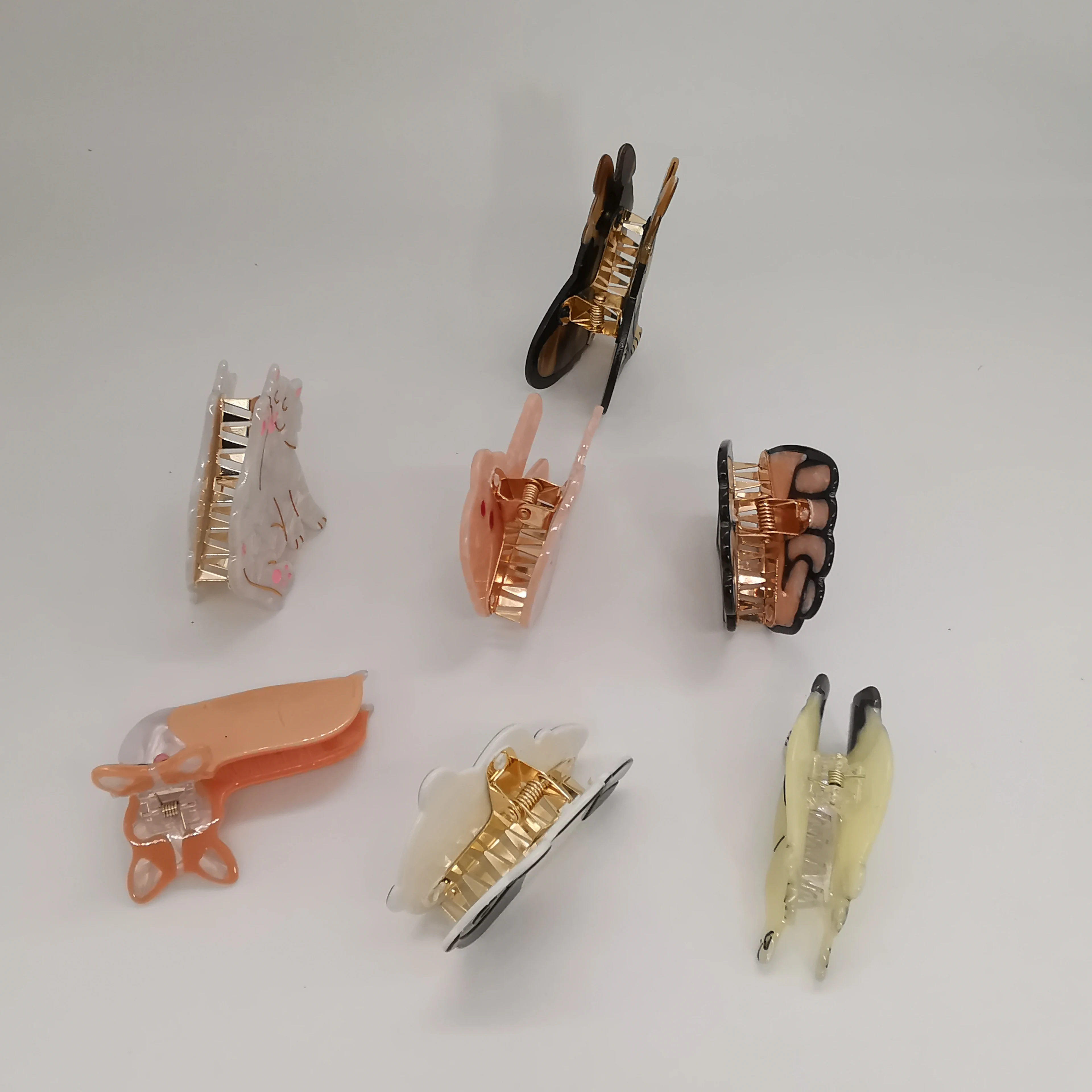 Custom Cellulose Acetate Acetic Acid hair claw Pet Dog cat pet Cartoon hair claw clips for thick hair