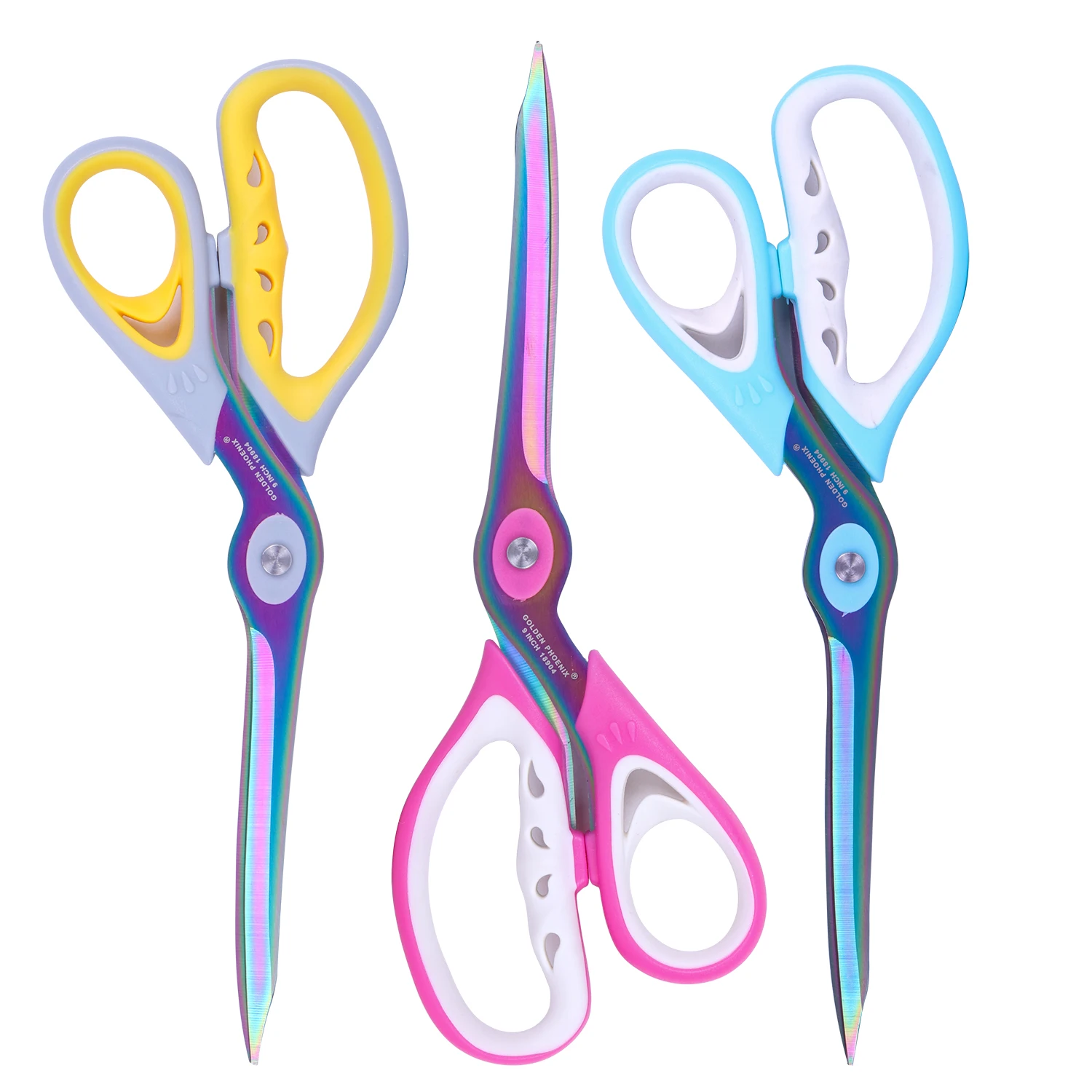 Golden Phoenix 9.5 inch Titanium Coated Stainless Steel Fabric Scissors Cloth Cutting Tailor Scissors For Sewing