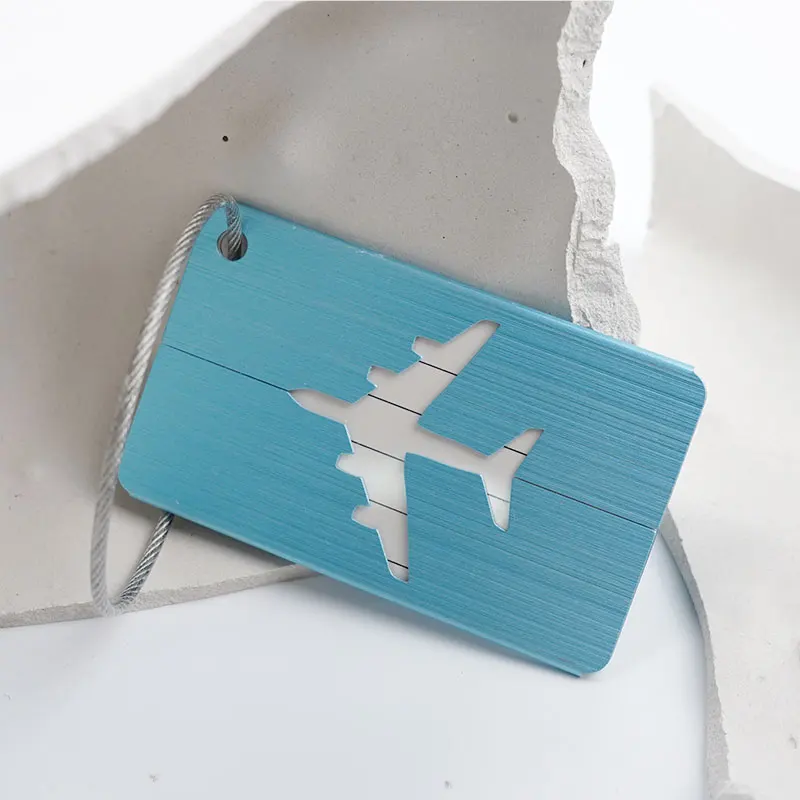 Luggage Tag Wholesale Factory Custom Metal Sublimation Blank Airplane Aluminum Metallic tag