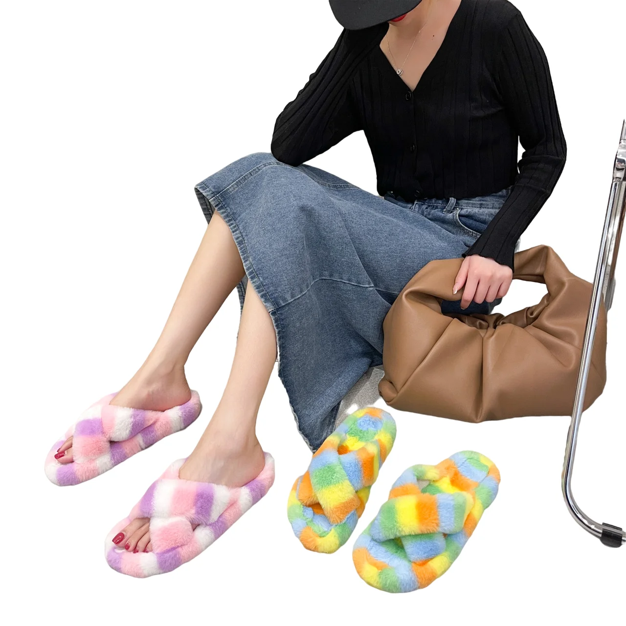 
Soft Winter House Women Latest Slipper Female Short Plush Casual Slipper Flat 