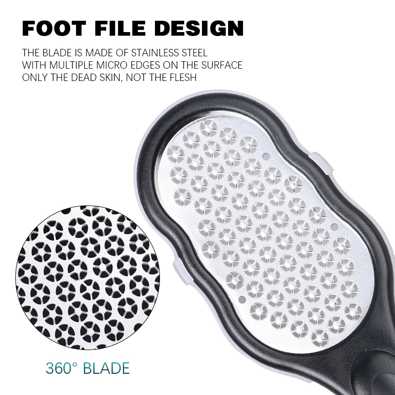 Customized various foot care tools pedicure file with LOGO remove dead skin pedicure tools set stainless steel foot file