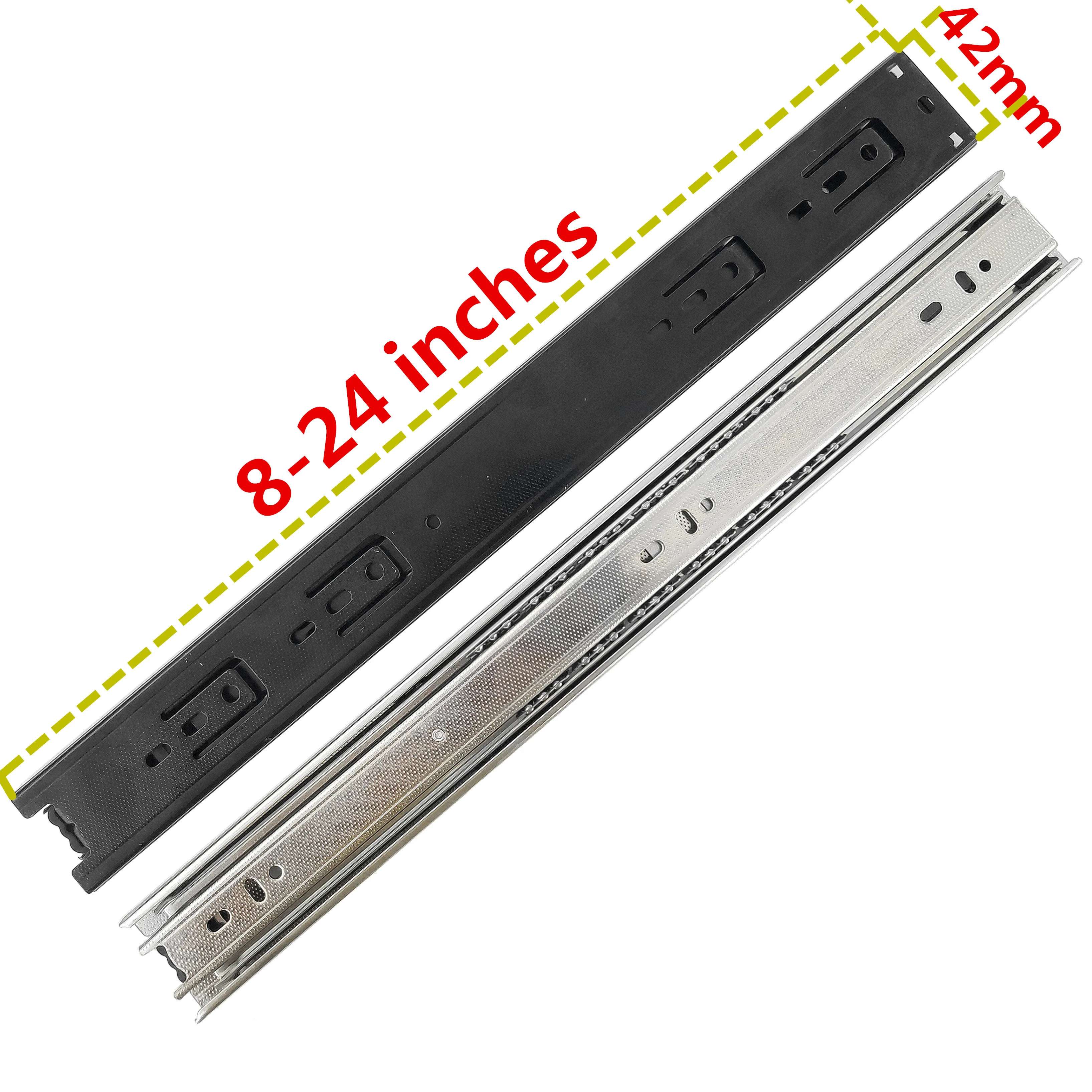 Full Extension 3 Fold Furniture Hardware Ball Bearing Telescopic Channel Kitchen Cabinet Drawer Slide