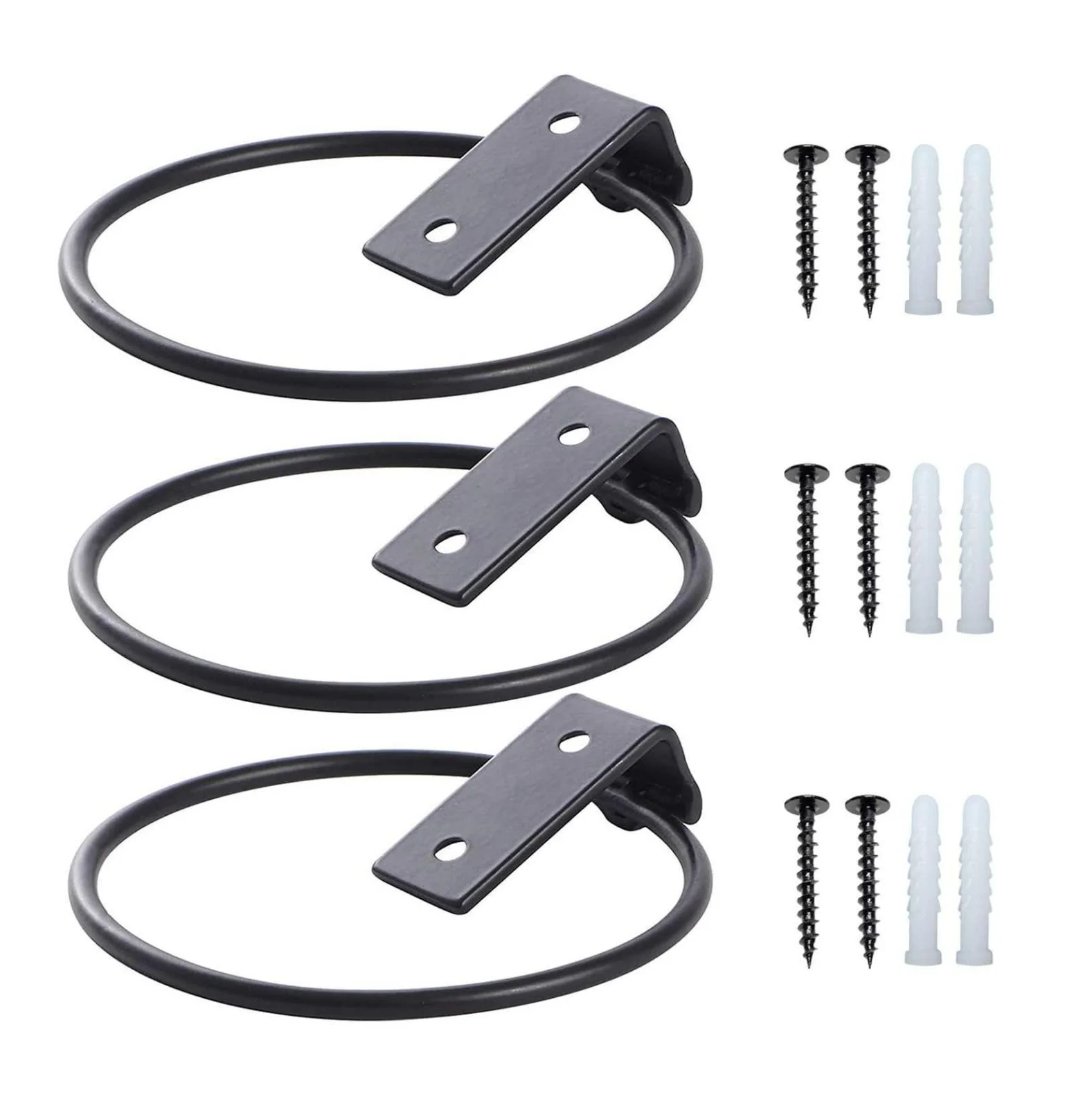 6 Inch Flower Pot Holder Ring Wall Mounted 3 Pack Metal Plant Hooks Hangers Collapsible Bracket,Planter Pots Hook Hangers