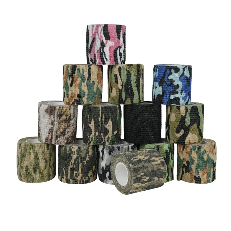 Yakeda Hunting Camo Hiding Tape Equipo Tactico Self Adhesive Tape Reusable Combat Training Elastic Strap Tactical Wrap