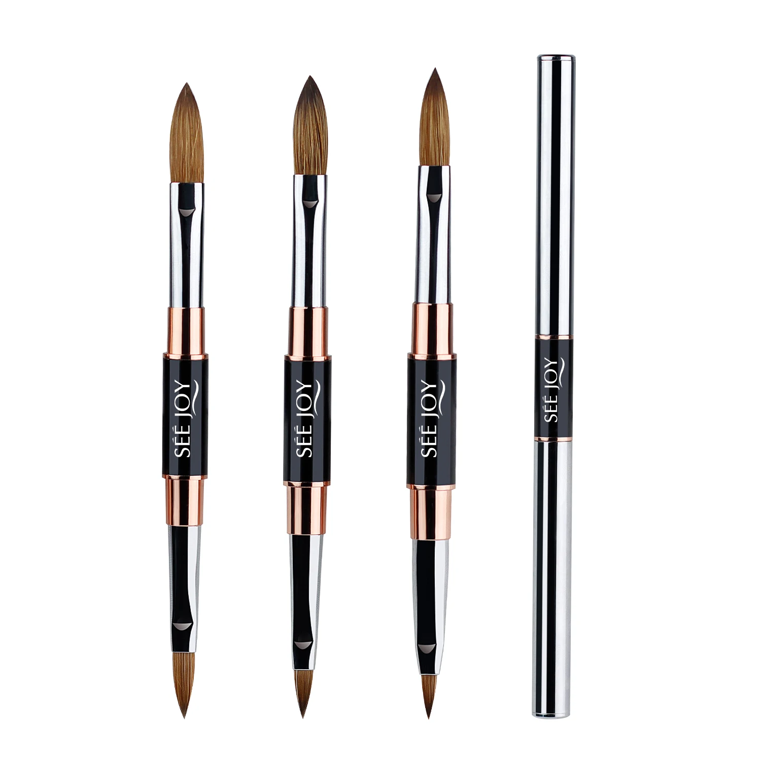 Wholesale Metal Handle Nail Art Tool 100% Kolinsky Sable Acrylic Nail Brush Beauty Nail Kit