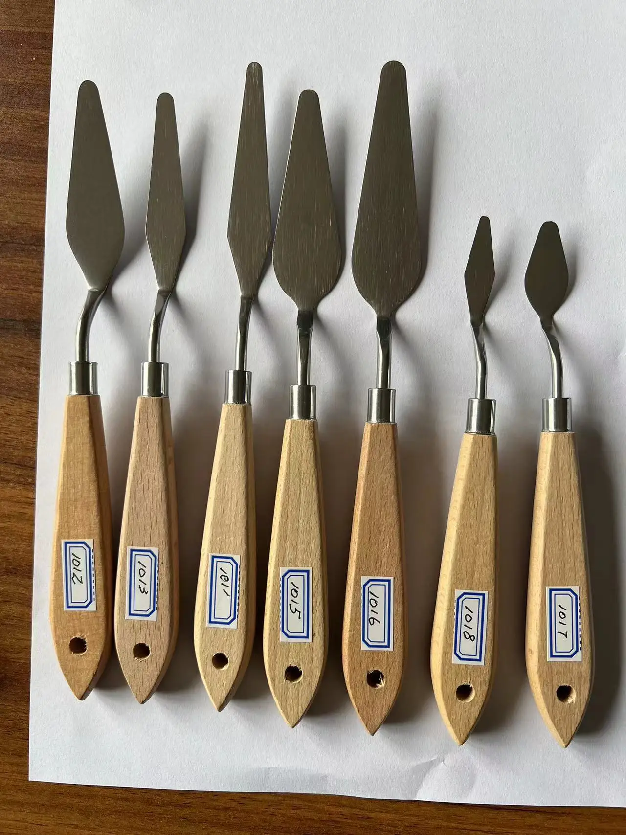 Whole sell Forging oil painting palette knife with wooden handle