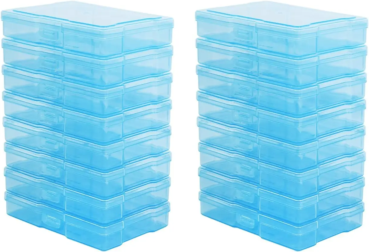 Merryart 4pcs plastic cube storage bin picture container store storage bins keeper photo box storage containers