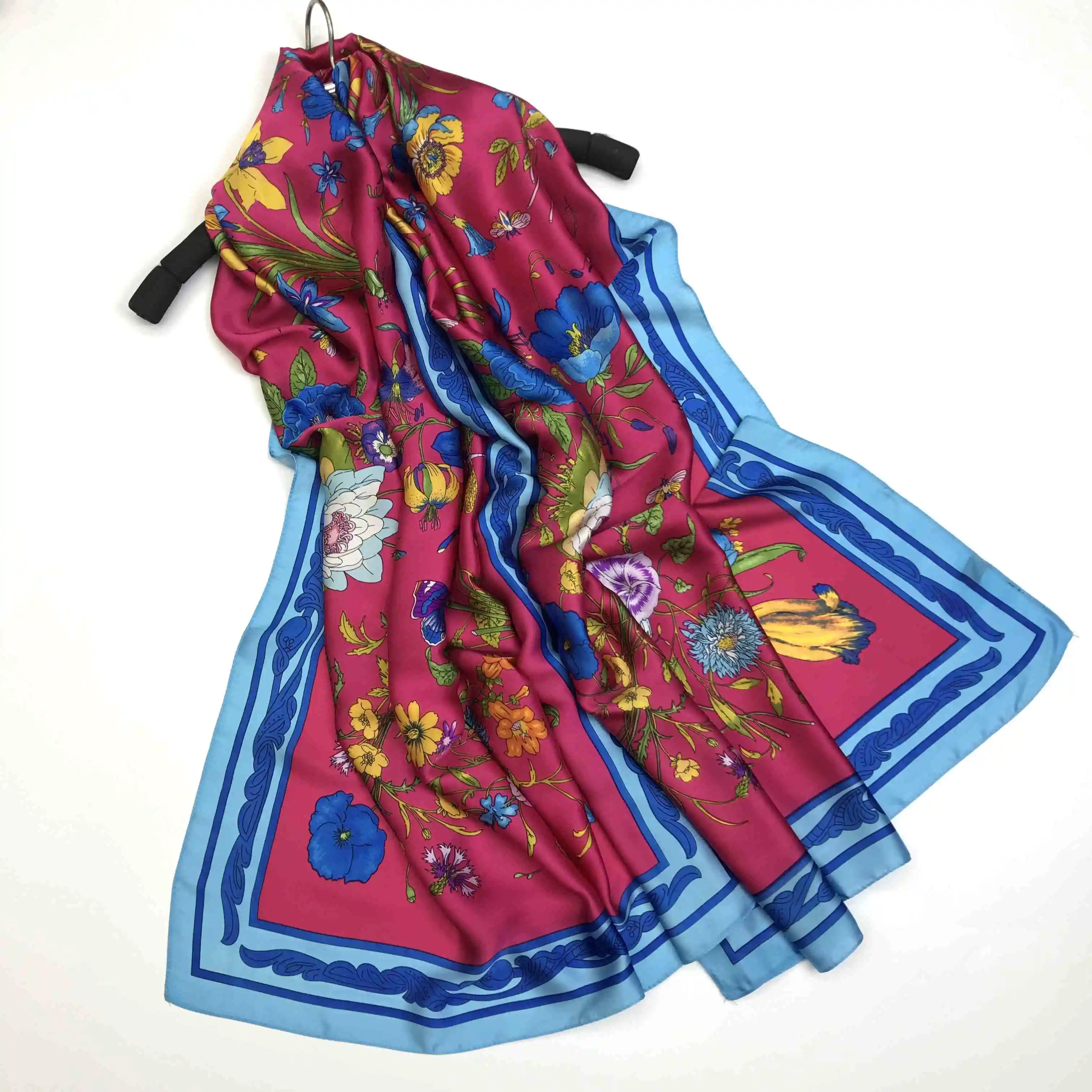 New Factory Direct Hot Sale Luxury Band Silk Long Scarf Custom Printed Lady Silk Scarf Wholesale Cheap Turkey Hijabs