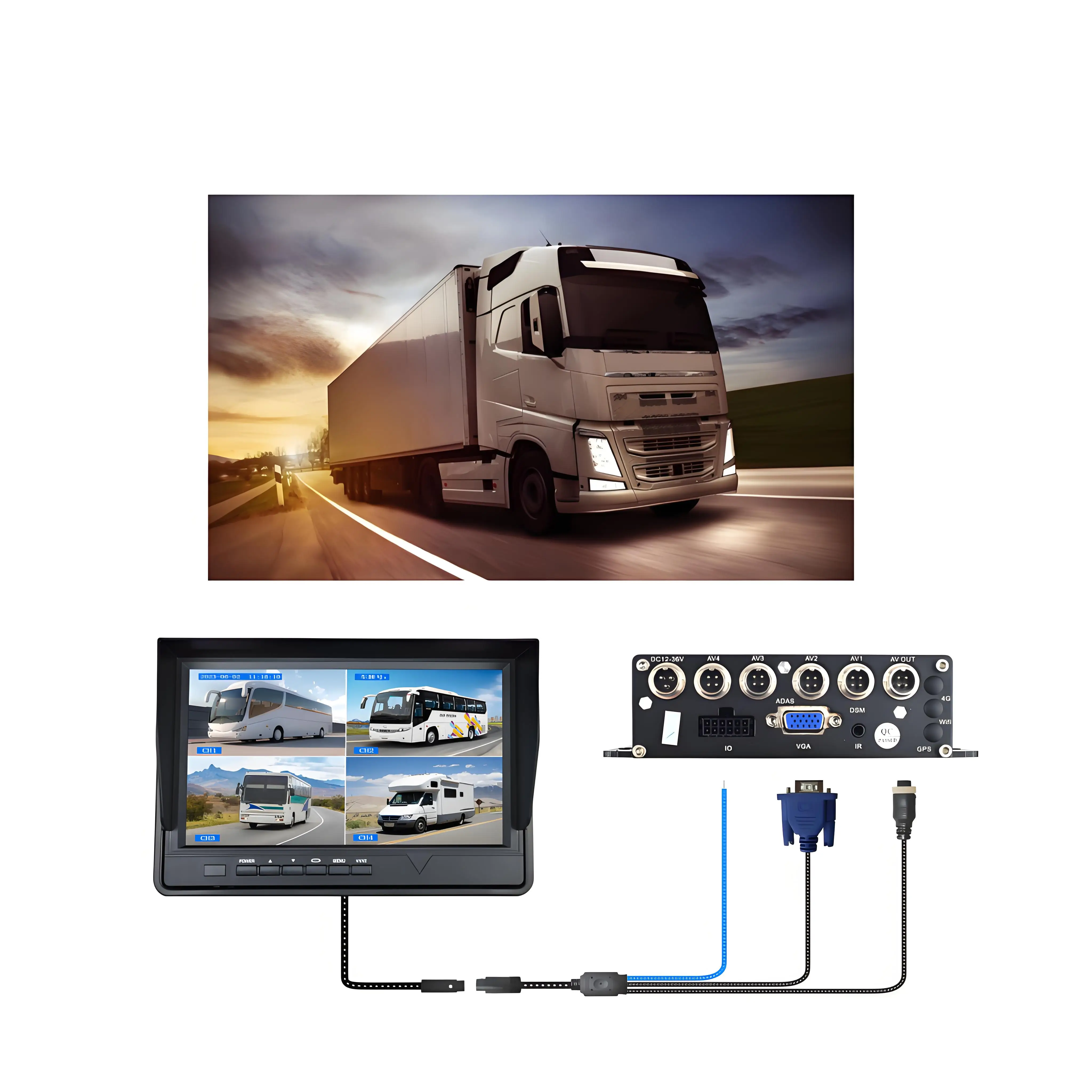 4CH 720P Мобильный DVR SD/SSD MDVR комплект видеорегистратор с 4*720P Водонепроницаемая камера заднего вида для автобуса грузовика