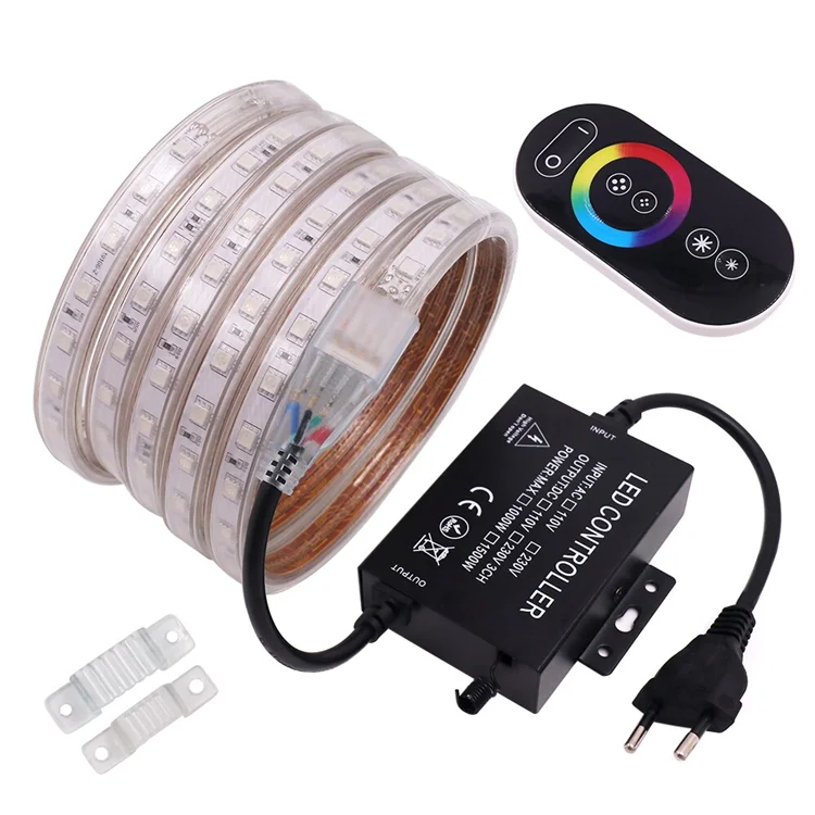 5050 neon flex 220v rgb led strip light with remote controller