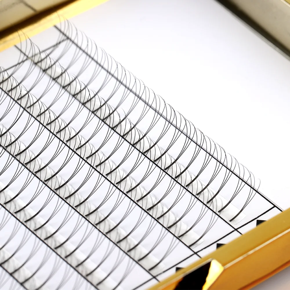 Wholesale pre made flare eyelashes premade volume fans long stem las extension trays promade volume