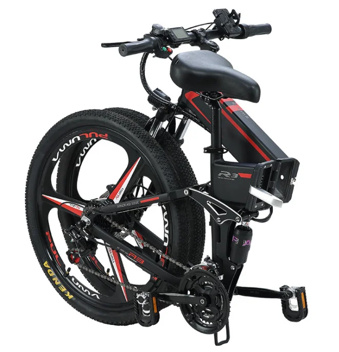 wholesale cheap electric folding mountain bike 26inch 24speed full suspension folding elettriche bicycle