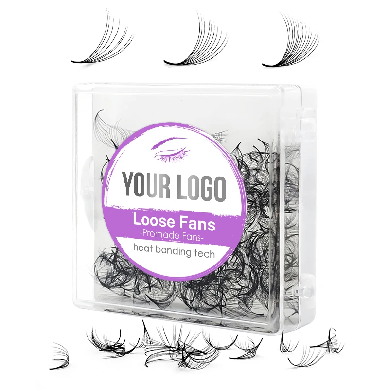 Customize Logo 500/1000 Pre Made Lash Fans with Handmade Pointy Base Bouquet Eyelashes Loose Fans Premade Volume Lash Extensions