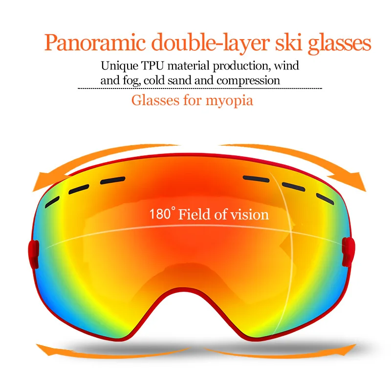talos  Outdoor double-layer anti - fog anti - sand sports glasses men and women skiing goggles