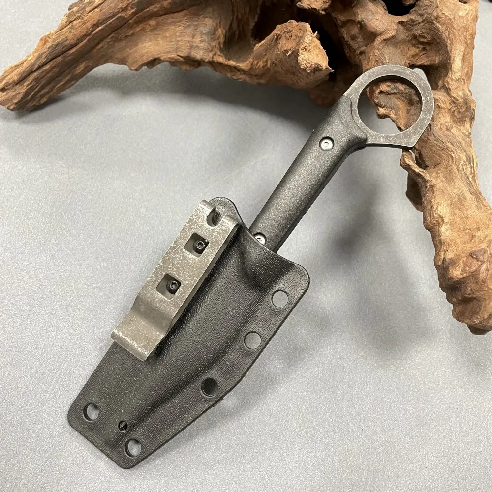LHSK78 Modified Tanto tip Stonewash Steel blade Full tang End Ring Fiber Handle Survival Tactical Camp Utility Fixed Blade Knife