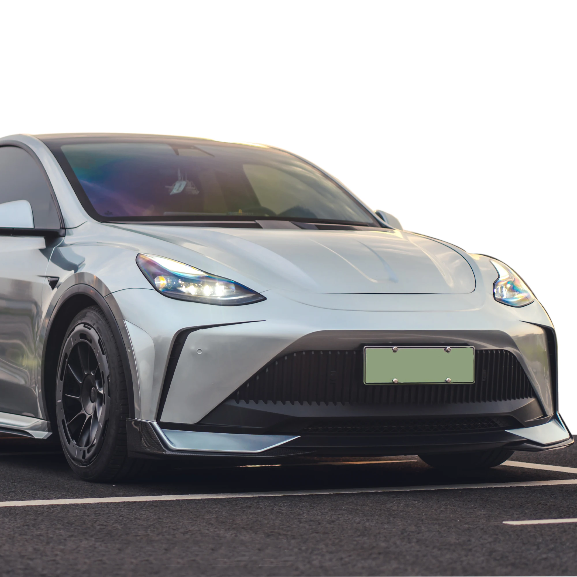 High quality bodykit for Tesla Model Y starship style front bumper rear bumper side skirts and hood for Tesla model Y body kit