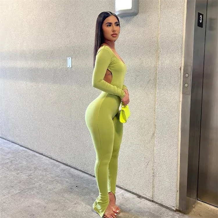 Most popular Jumpsuits For Women One Piece Wide Leg Jumpsuit Women Open Back Workout Woman Outfit Jumpsuit