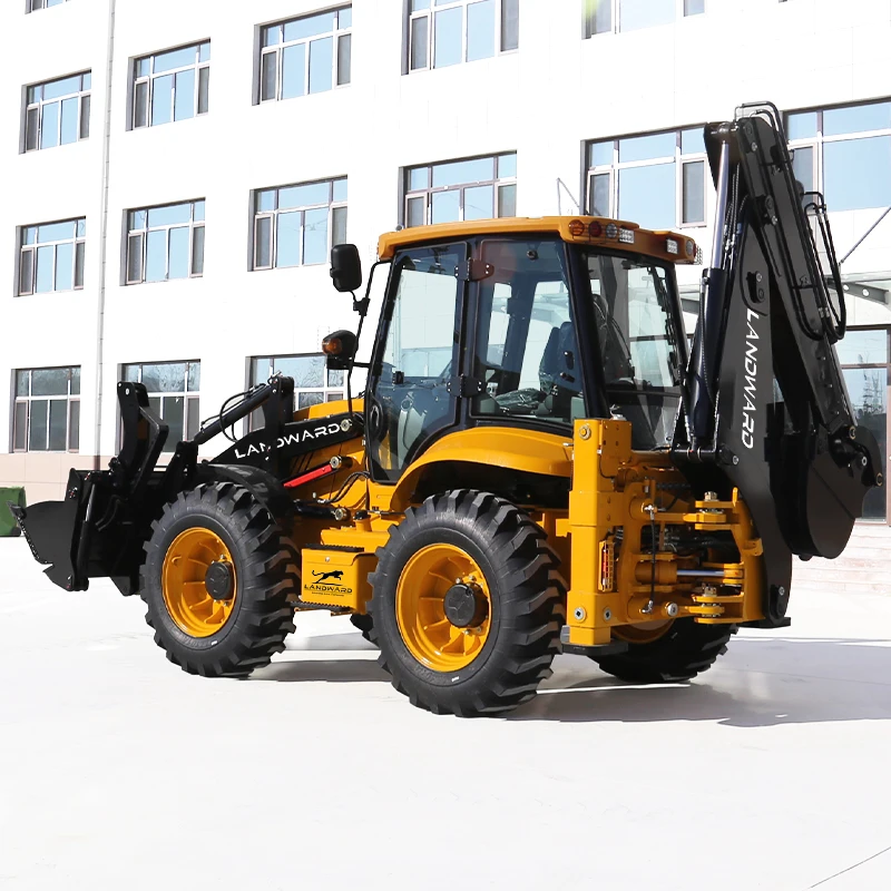 7 Tons 4WD Wheel Drive LANDWARD Backhoe Loader Excavator Suitable For Construction Site Home Use Low Price Tractor For Sale