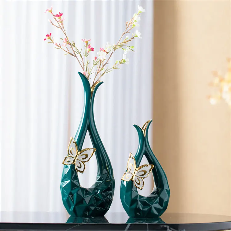 Nordic modern geometric butterfly decoration flower vase home decor porcelain ceramic vases