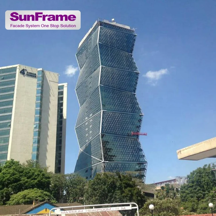 Unique Design Kenya Prism Tower Aluminum perforated facade panel aluminum curtain wall