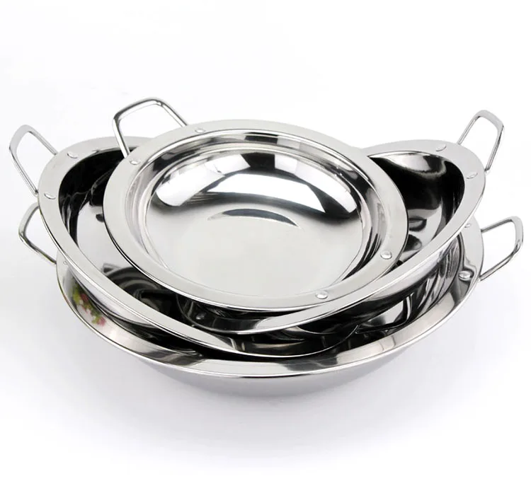 
Good quality stainless steel round pan with wide edge Alcohol stove small pot 