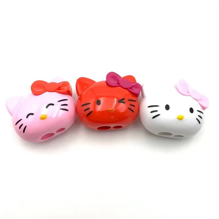Indonesia New products Custom office school pretty stationery portable Kawaii cat shaped plastic sharpener for pencil school