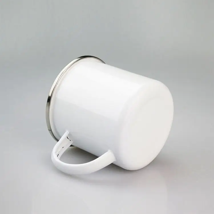 White Ceramic Custom Sublimation Blank Enamel Metal Camping Mug