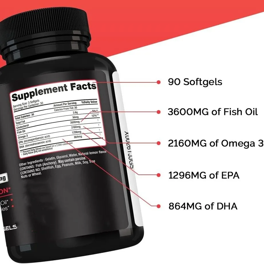 OEM Health Care Supplies Improve Vision Bulk Deep Sea Capsules Private Label Omega 3 Fish Oil Softgels