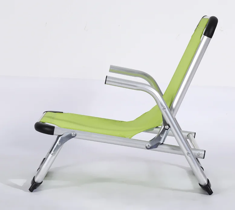 Outdoor Compact Lightweight Aluminum Folding Beach chair with armrest