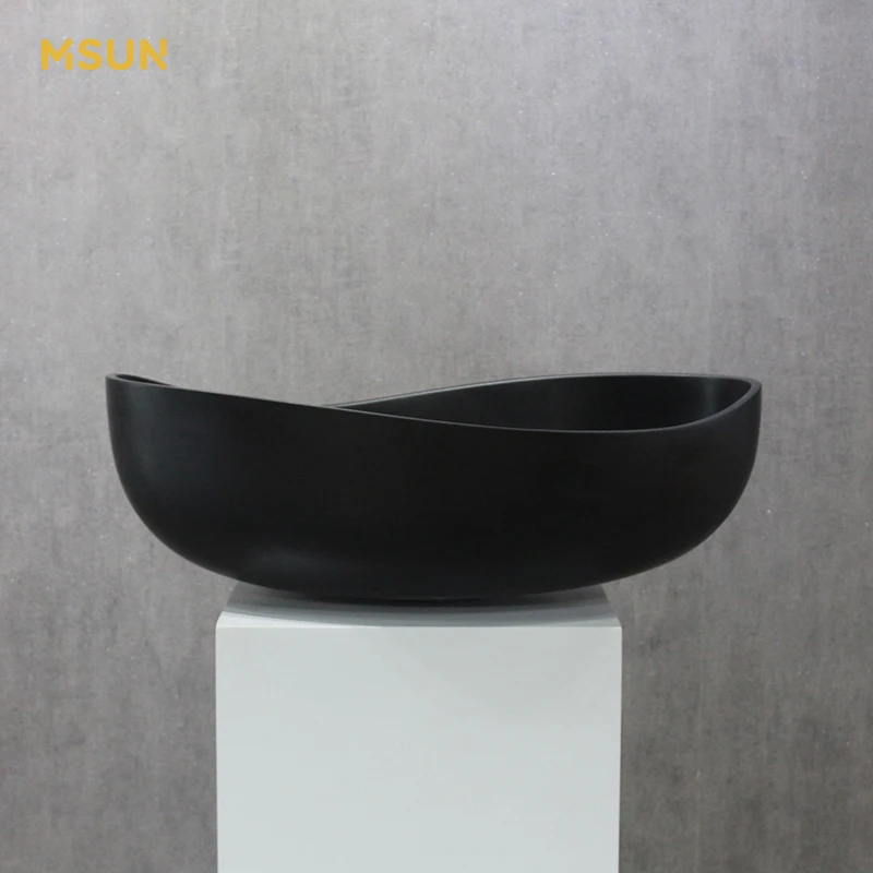 Unique Design Countertop Wash Hand Basins Hotel Handmade Sink Solid Surface Marble Above Counter Basin